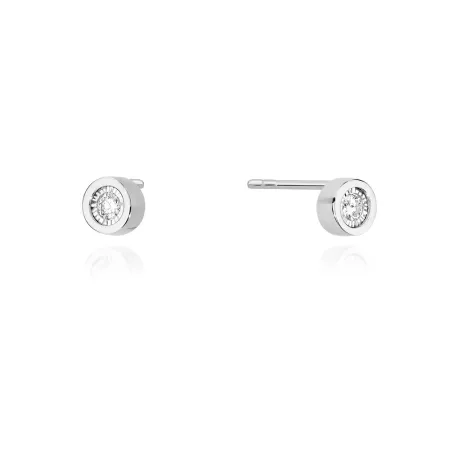 Kolczyki Diament Białe Złoto Próba 585 Prezent 