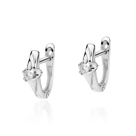 Kolczyki w Żółto Białym Złocie z Diamentami 0,16ct