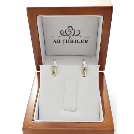 Złote 585 Kolczyki z Diamentem 0,20ct Prezent