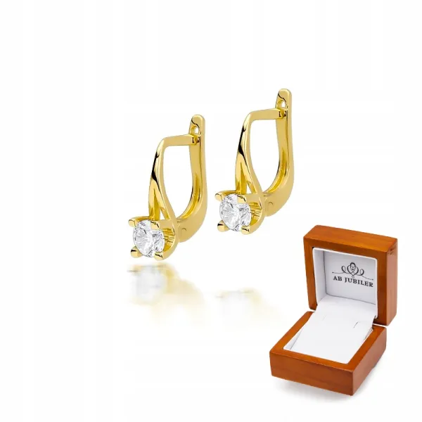 Złote Kolczyki Brylanty 0,40ct Zapięcie Angielskie