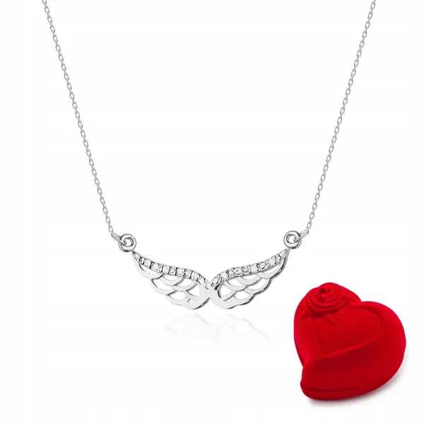 Naszyjnik 585 Celebrytka Skrzydła Anioła Diamenty