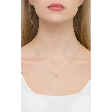 Naszyjnik Celebrytka Dwa Serca Diamenty Próba 585