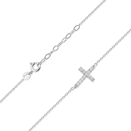 Złoty Naszyjnik 585 Celebrytka Krzyżyk Diamenty 