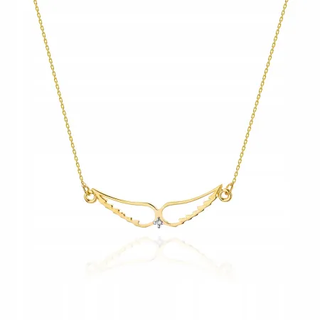 Naszyjnik 585 Celebrytka Skrzydła Anioła Diament