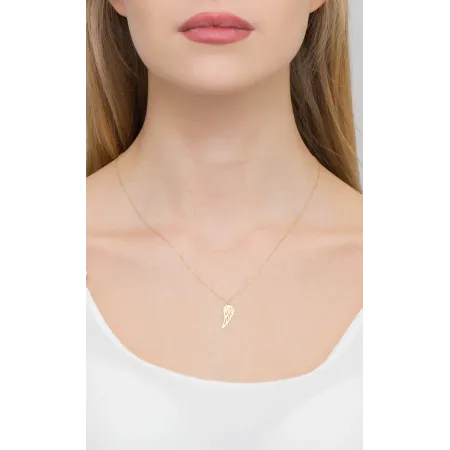 Naszyjnik 585 Celebrytka Skrzydło Anioła Diamenty