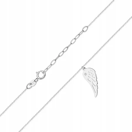 Naszyjnik 585 Celebrytka Skrzydło Anioła Diamenty