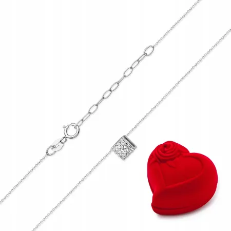 Naszyjnik Celebrytka Kostka Diamenty Białe Złoto