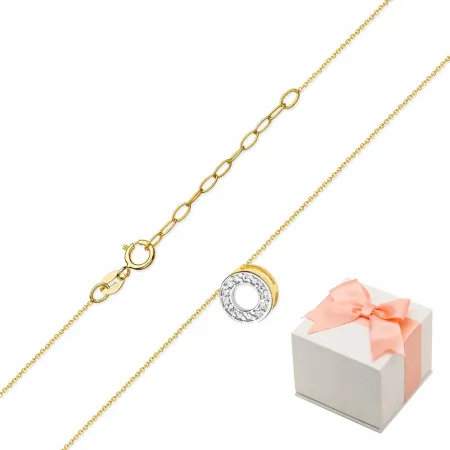 Naszyjnik Celebrytka Kółko Diamenty Próba 585