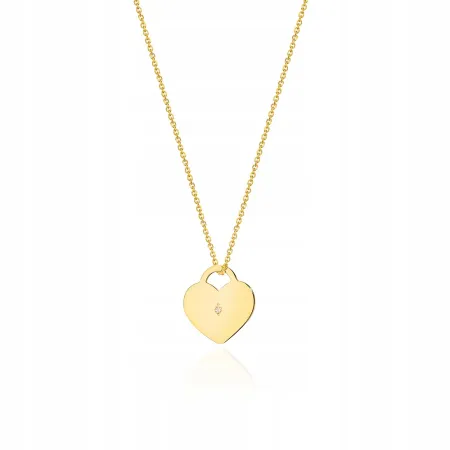 Naszyjnik Próba 585 Celebrytka Serce Diamenty
