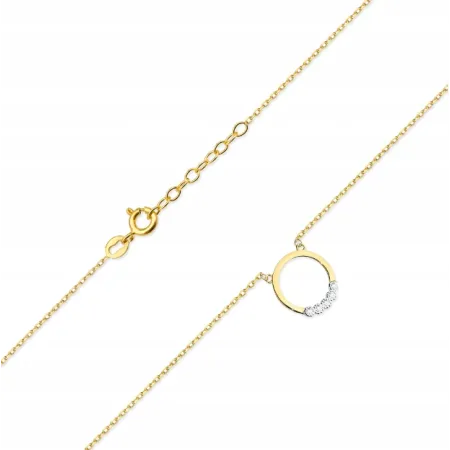 Naszyjnik Celebrytka Kółko Diamenty Próba 585