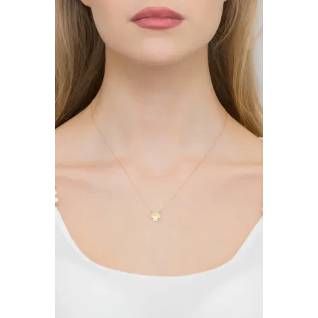 Naszyjnik 585 Celebrytka Koniczynka z Diamentem