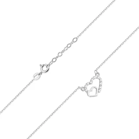 Naszyjnik Celebrytka Dwa Serca Diamenty Próba 585