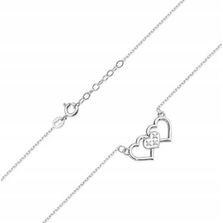 Zlote Naszyjnik 585 Celebrytka Serduszka Diamenty