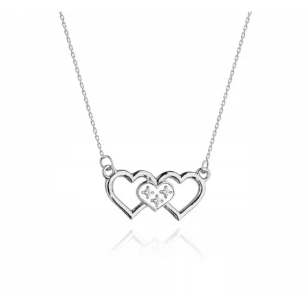 Zlote Naszyjnik 585 Celebrytka Serduszka Diamenty