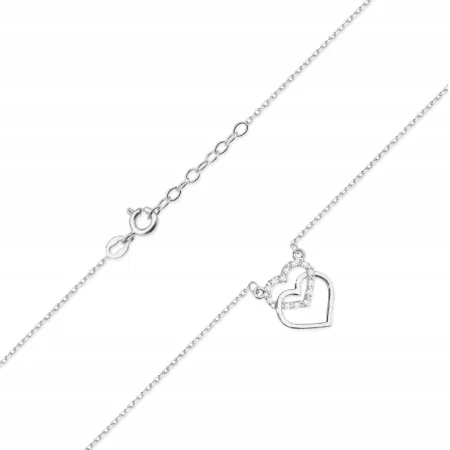 Naszyjnik Celebrytka Serduszka Diamenty Próba 585