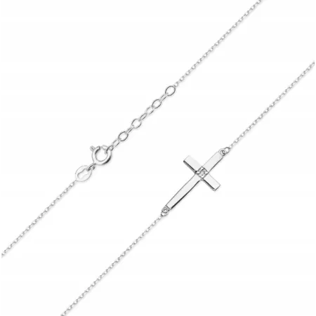 Naszyjnik Celebrytka Krzyżyk Diamenty Próba 585