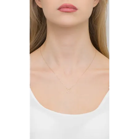 Naszyjnik 585 Celebrytka Kółko Diament Prezent