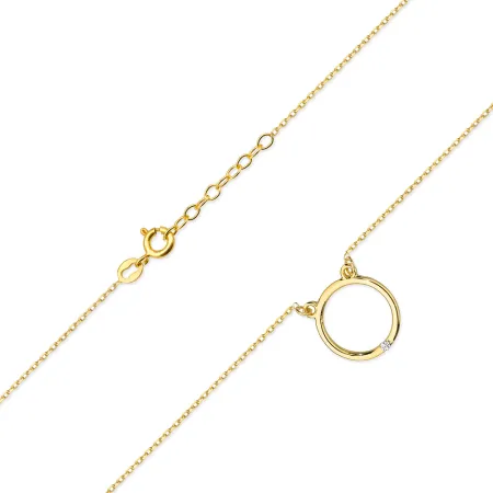 Naszyjnik 585 Celebrytka Kółko Diament Prezent