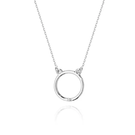 Naszyjnik 585 Celebrytka Kółko Diament Prezent