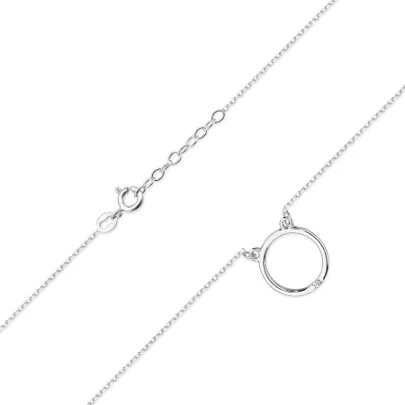 Naszyjnik 585 Celebrytka Kółko Diament Prezent