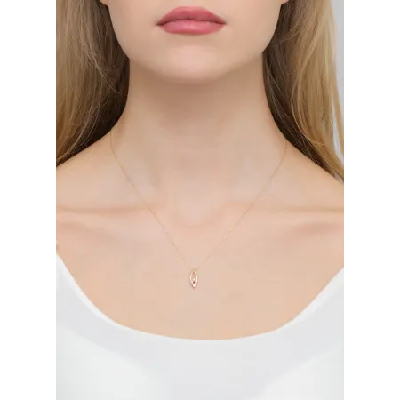 Naszyjnik Celebrytka Rubin Diament 585 Białe Złoto