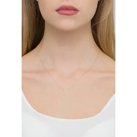 Naszyjnik Celebrytka Serduszko Brylant Próba 585