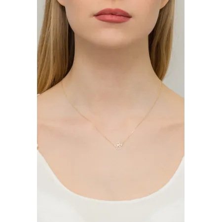 Celebrytka 585 z Aniołkiem i Brylantem Żółte Złoto