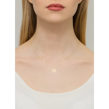 Złota Celebrytka 585 Kula Ziemska Samolot Brylant