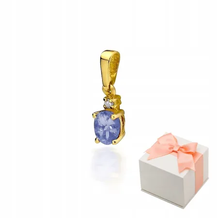 ZŁOTA ZAWIESZKA 585 Z TANZANITEM I BRYLANTEM