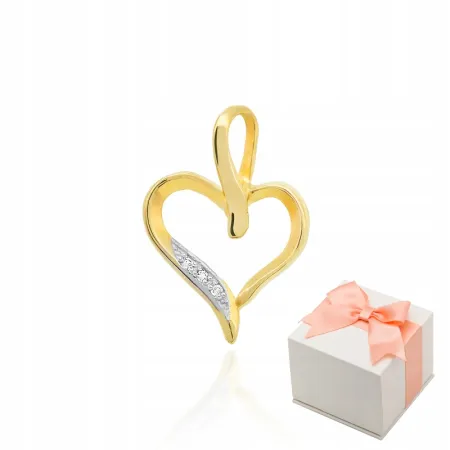 ZŁOTE SERCE DIAMENTY NA PREZENT PRÓBA 585