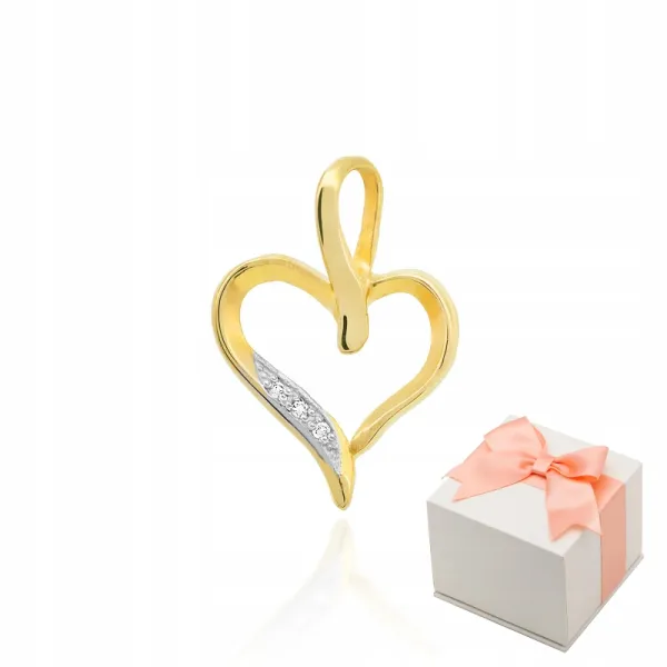 ZŁOTE SERCE DIAMENTY NA PREZENT PRÓBA 585