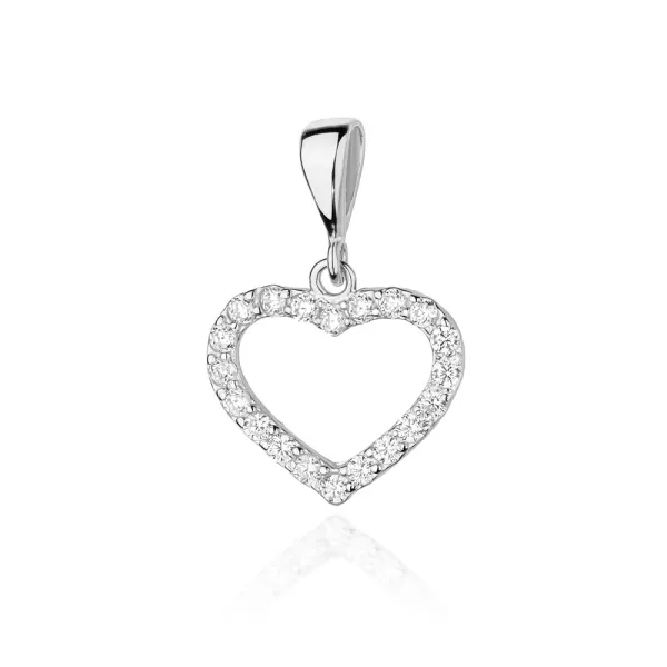 ZAWIESZKA 585 SERCE DIAMENTY 0,28ct BIAŁE ZŁOTO