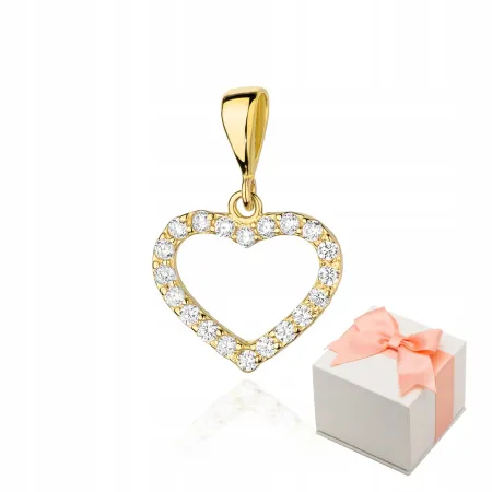 ZAWIESZKA 585 SERCE DIAMENTY 0,28ct BIAŁE ZŁOTO