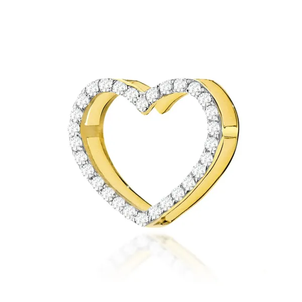 ZŁOTA ZAWIESZKA SERCE Z BRYLANTAMI PRÓBA 585