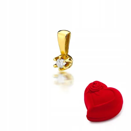 Złota Zawieszka z Brylantem 0,10ct Próba 585