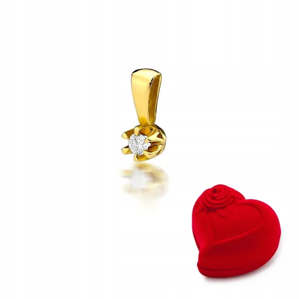 Złota Zawieszka z Brylantem 0,10ct Próba 585