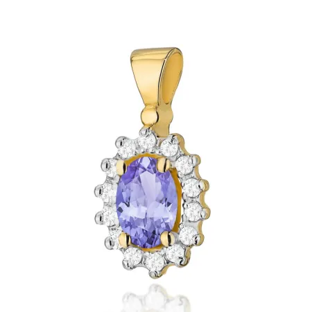 Zawieszka Tanzanit Brylanty Próba 585