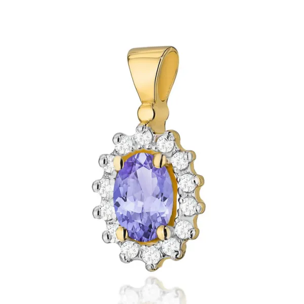 Zawieszka Tanzanit Brylanty Próba 585