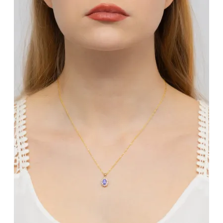 Zawieszka Tanzanit Brylanty Próba 585