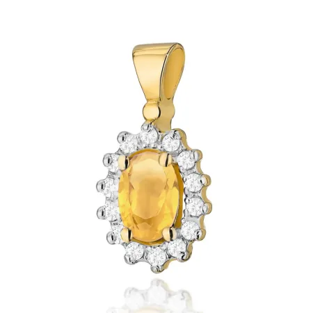 Zawieszka Cytryn Brylanty Próba 585