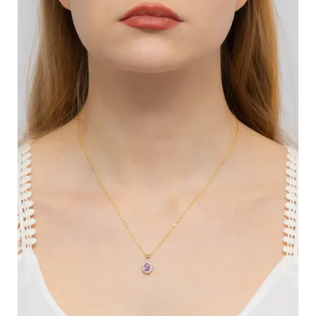Zawieszka Ametyst Brylanty Próba 585