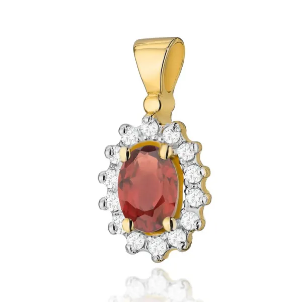 Zawieszka Granat Brylanty Próba 585