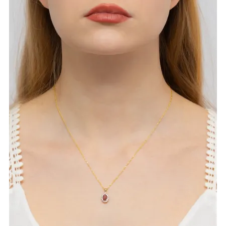 Zawieszka Granat Brylanty Próba 585