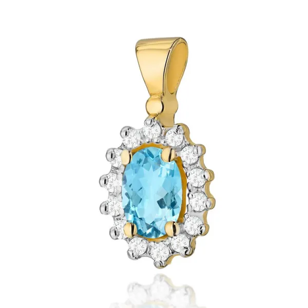 Zawieszka Topaz Brylanty Próba 585