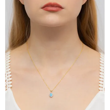 Zawieszka Topaz Brylanty Próba 585