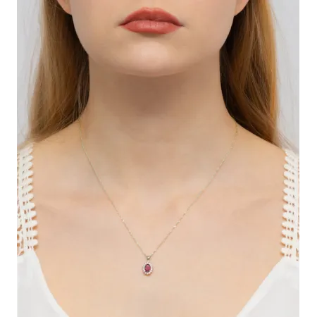 Zawieszka Rubin Brylanty Białe Złoto Próba 585
