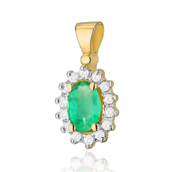 Zawieszka Szmaragd Brylanty Próba 585