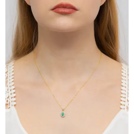 Zawieszka Szmaragd Brylanty Próba 585