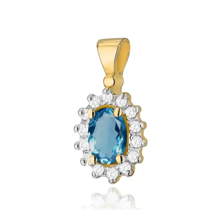 Zawieszka Topaz London Blue Brylanty Próba 585