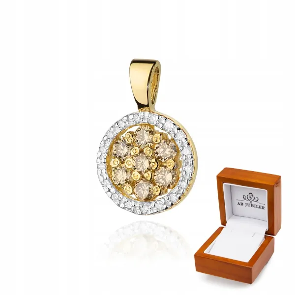 Zawieszka Brązowe Brylanty Próba 585 Prezent